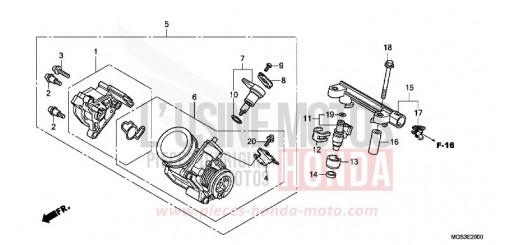 CORPS DE PAPILLON NC700XAD de 2013